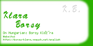 klara borsy business card